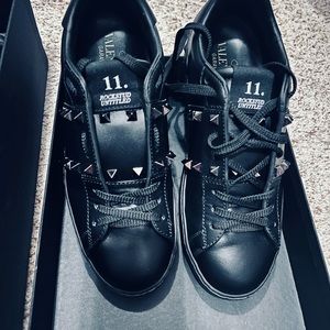 valentino rockstud black sneakers in Women